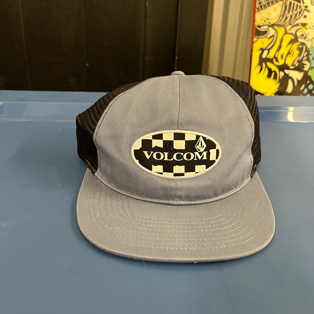 Volcom Gray and Black Logo Trucker Hat